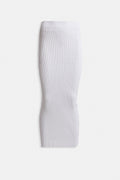 High Waist Textured White Skirt