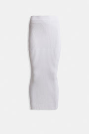 High Waist Textured White Skirt