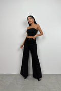 High Waist Palazzo Gray Jean