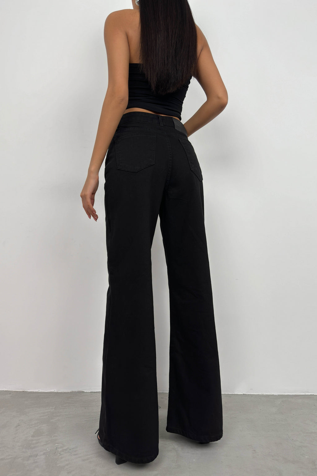 High Waist Palazzo Gray Jean