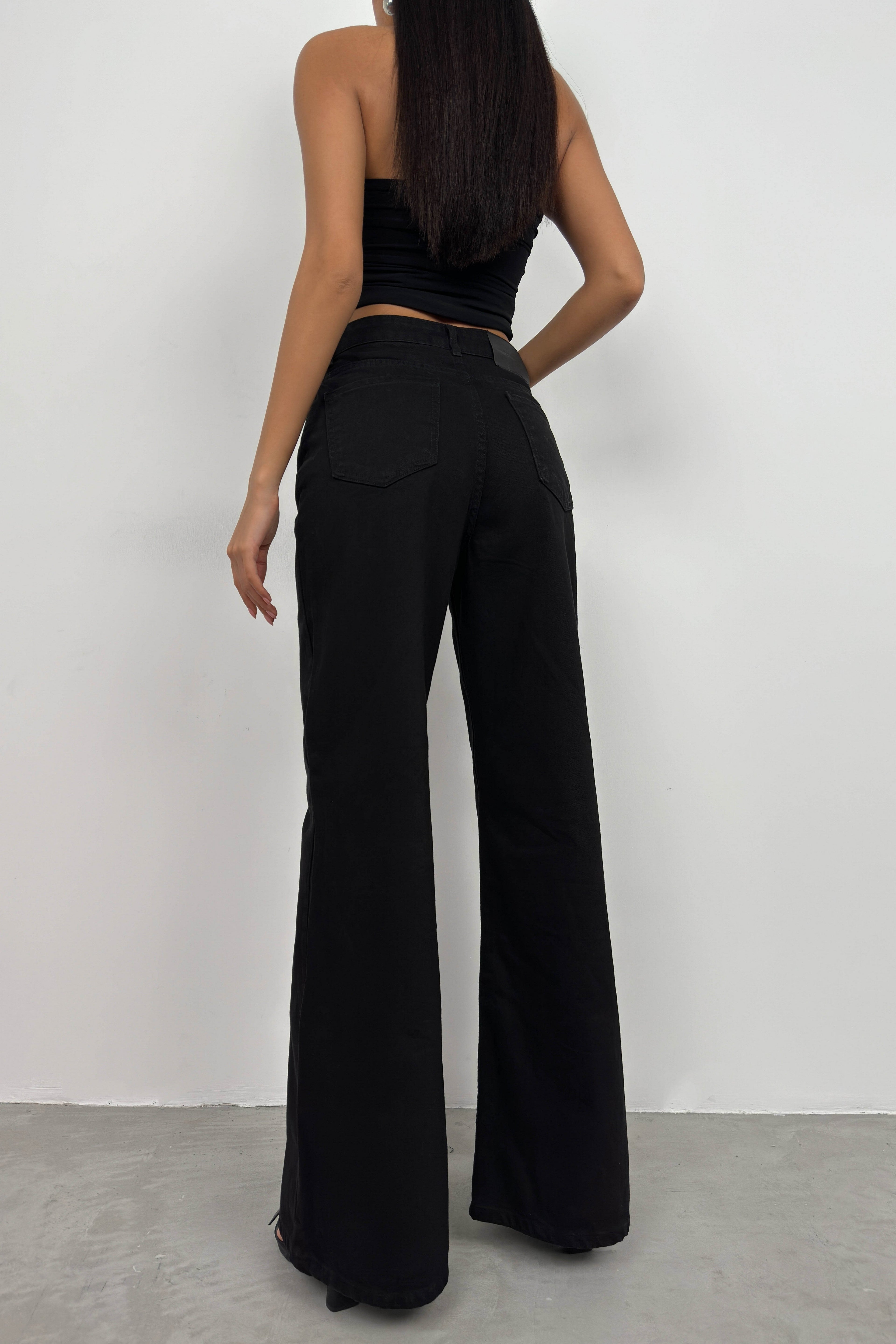 High Waist Palazzo Gray Jean