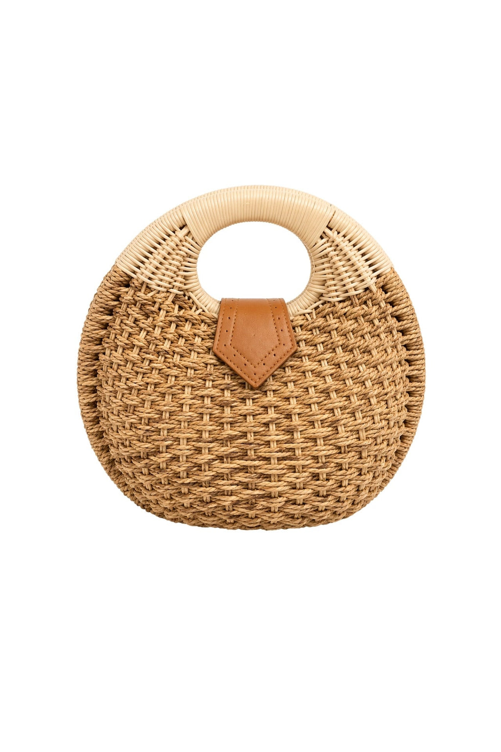 Round Straw Mink Handbag