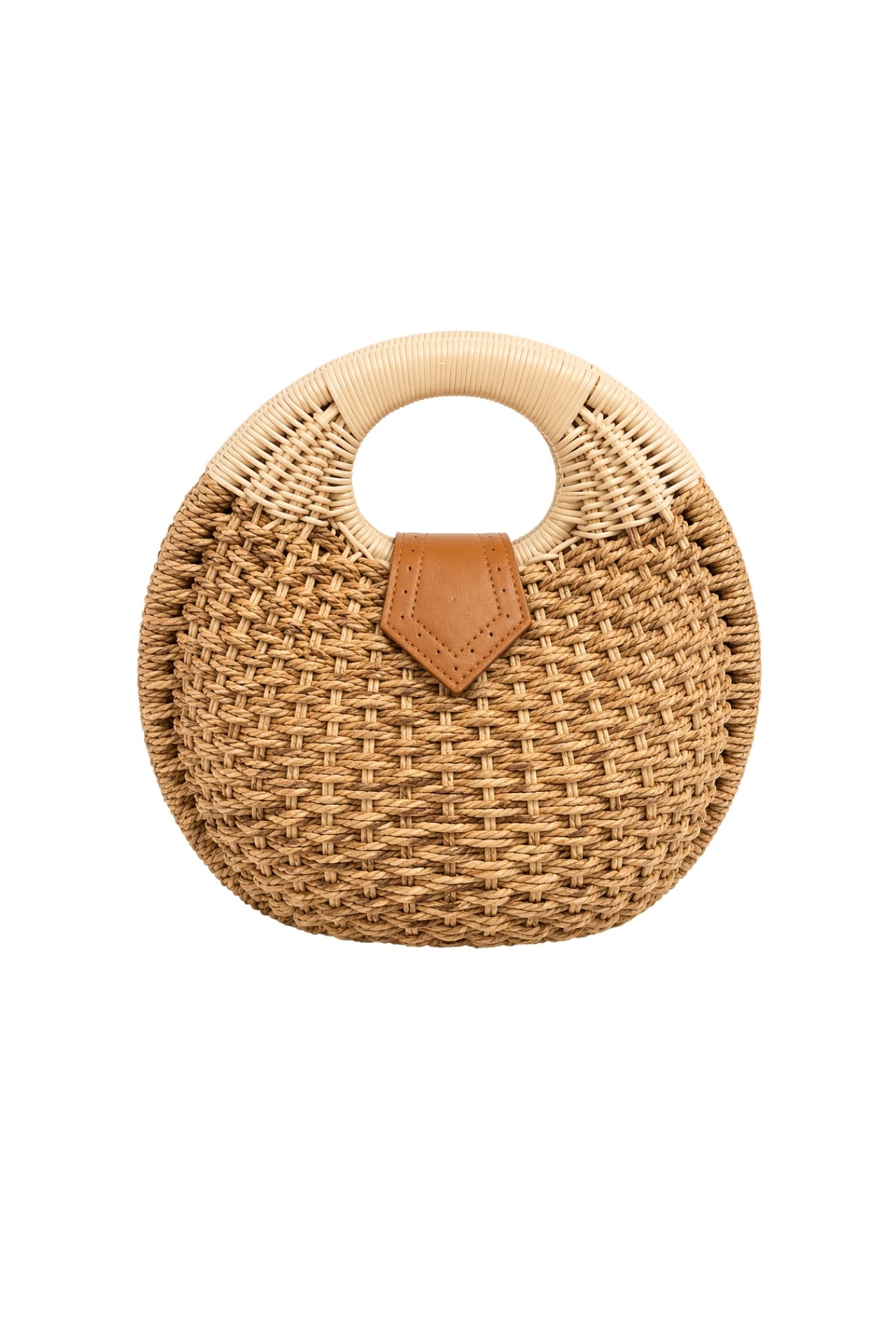Round Straw Mink Handbag
