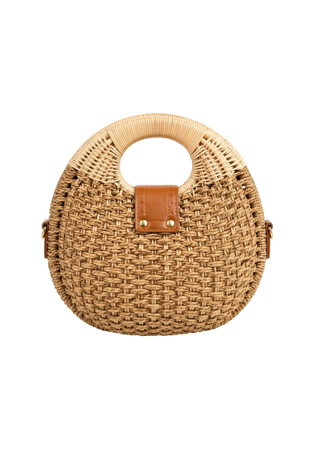 Round Straw Mink Handbag