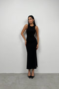 Racer Neck Black Sport Dress