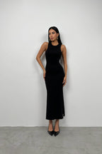 Racer Neck Black Sport Dress