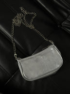 Chain Detail Shiny Silver Bag