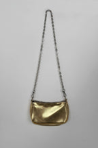 Chain Detail Shiny Gold Bag